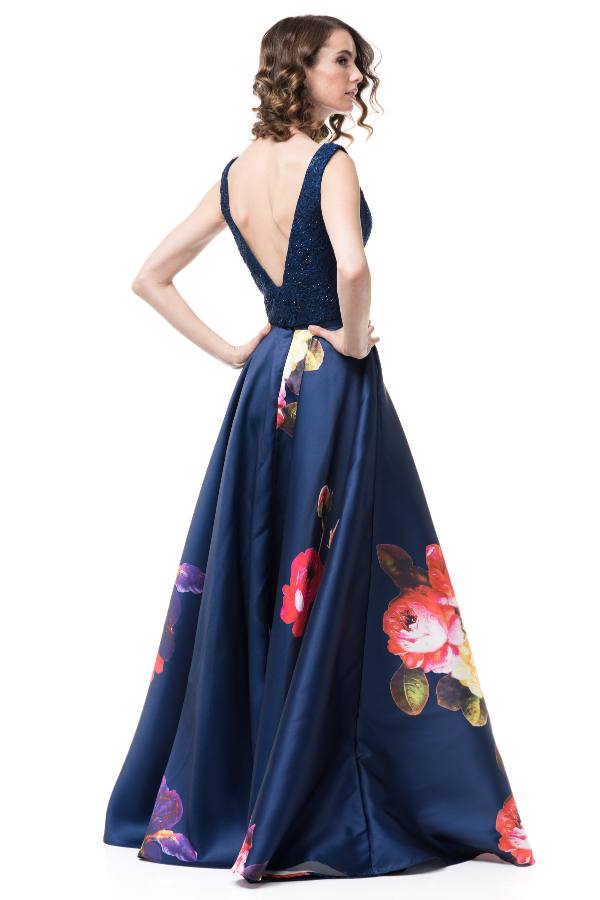 Marcella Blue Floral Formal Maxi Dress – Beginning Boutique US
