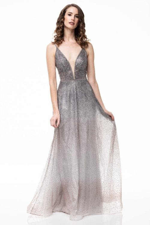 Silver Glitter Prom Dress Shangri La 5436