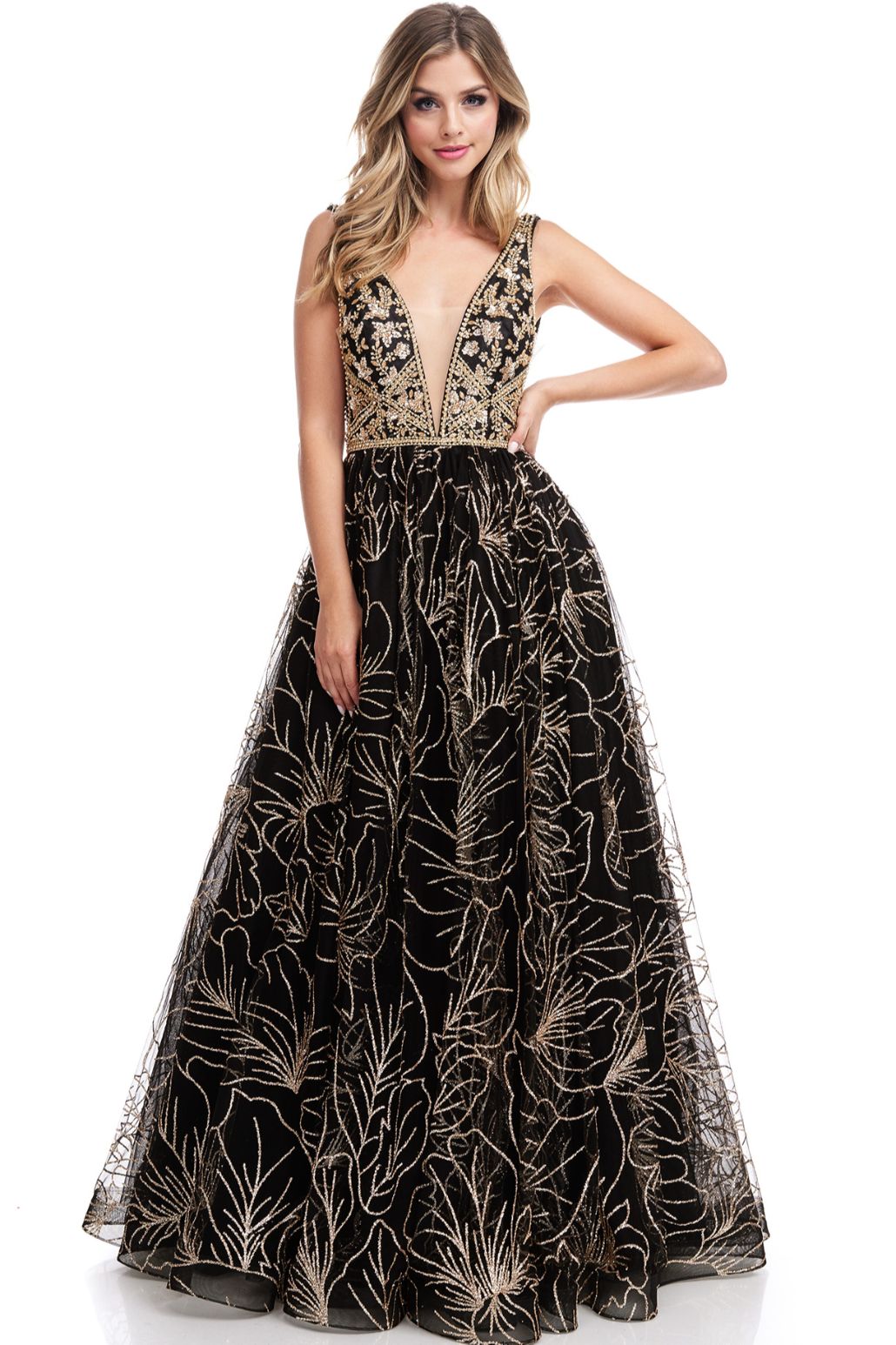 Black N Gold Dress | tyello.com