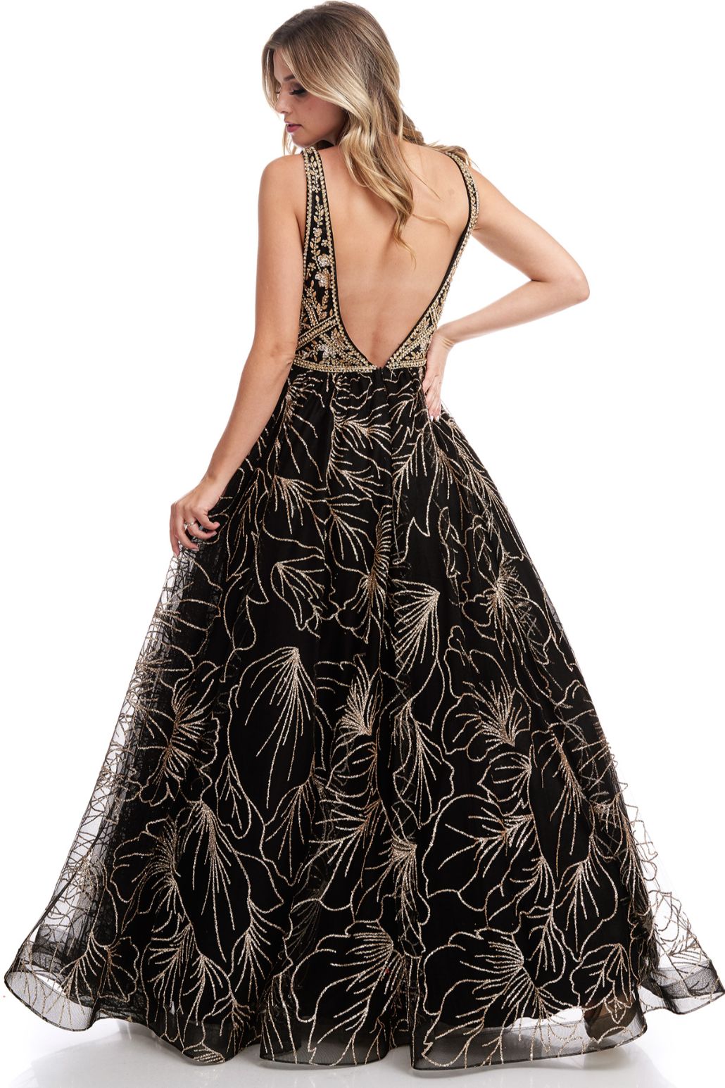 Black and Gold Evening Dresses | La Femme