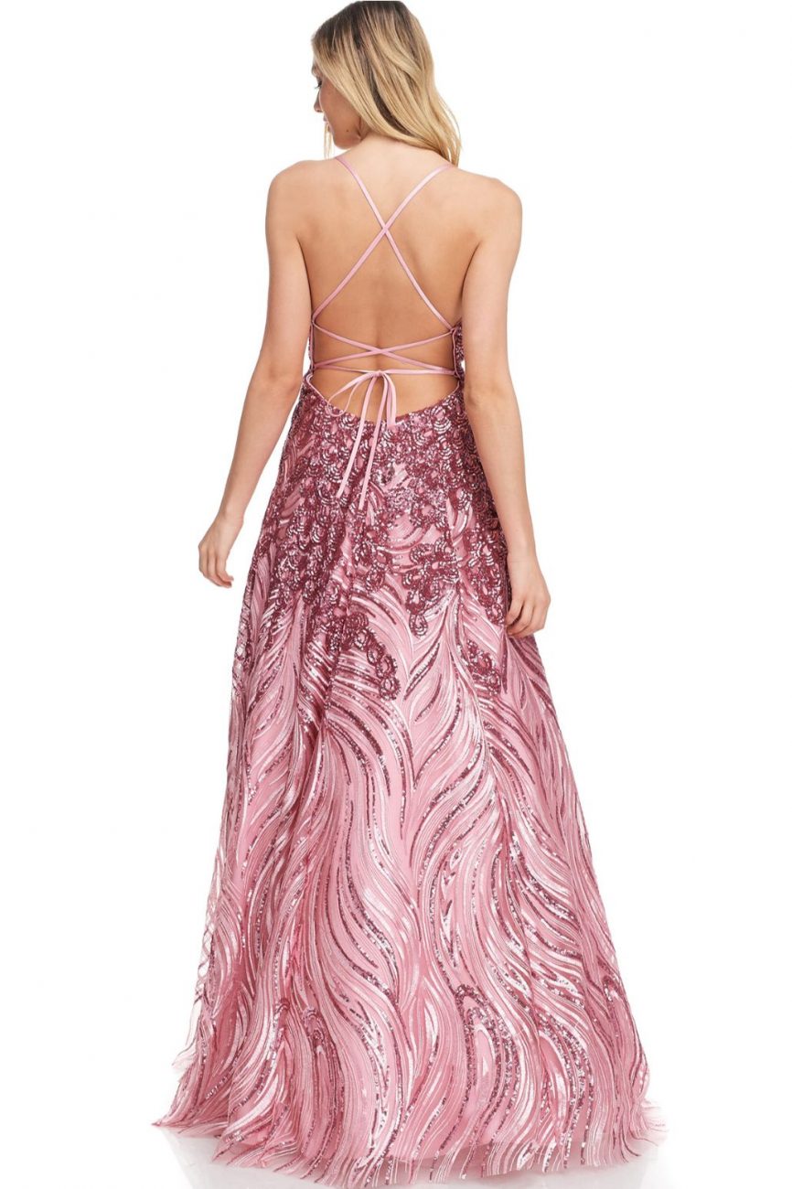 Vintage Pink Lace Up Ball Gown - Shangri-La