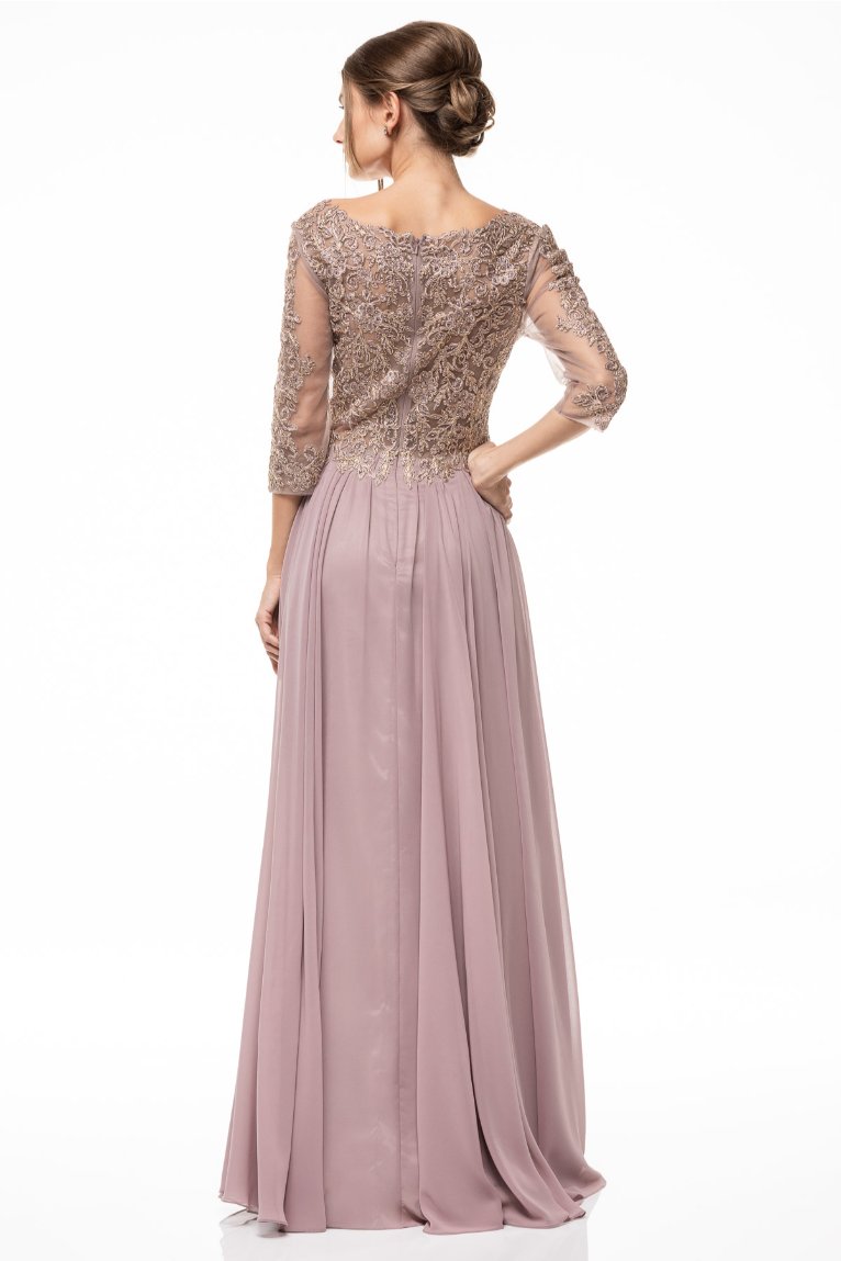 Mother of the Bride Dress with Gold Mauve - Shangri-La