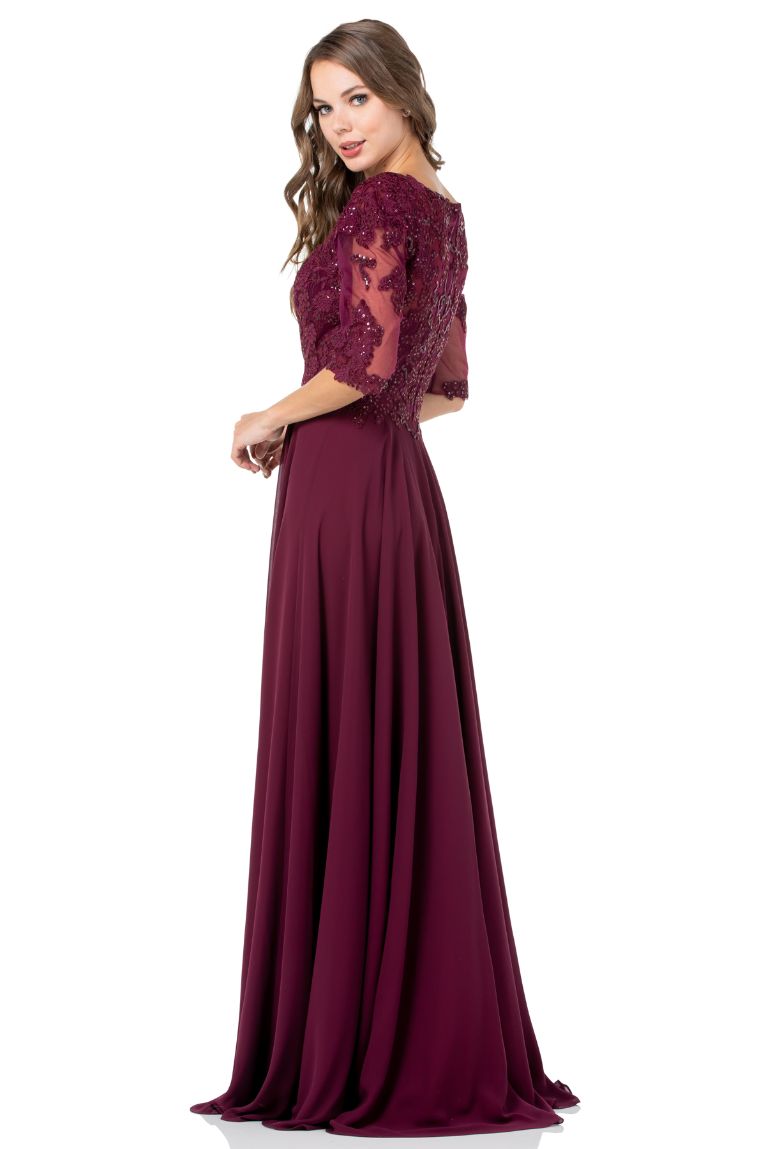 Mother of the Bride Dress with 3/4 Sleeves