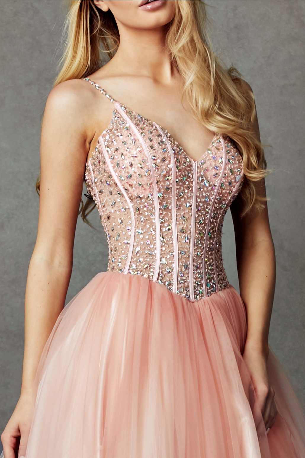 Blush Prom Gown with Corset - Shangri-La