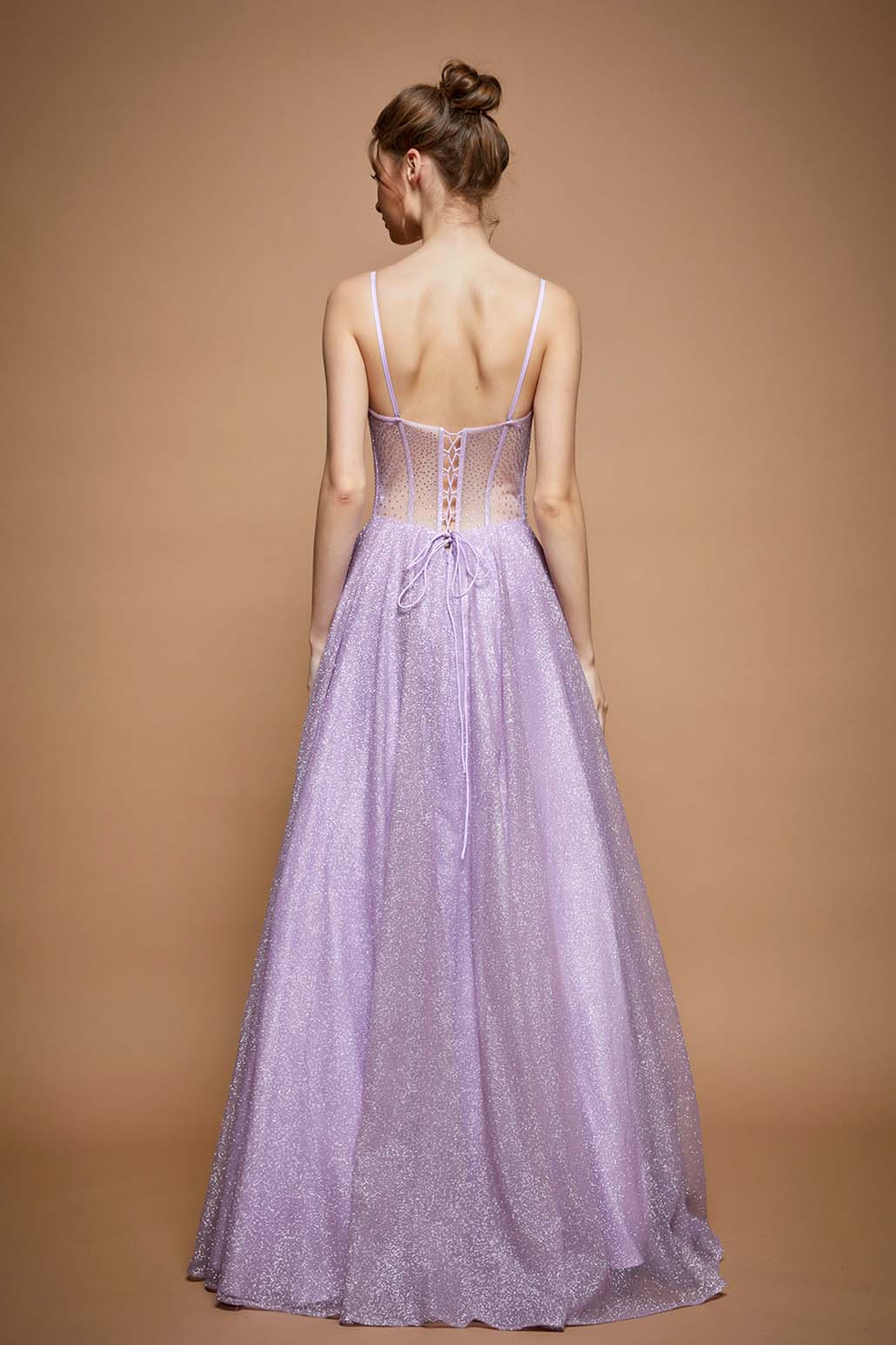 Sheer top bustier Prom Ball Gown